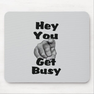 Funny Get Busy Finger Mouse Mat