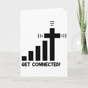 Funny Get Connected Jesus Christ Christian Faith I Card