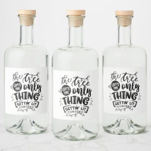 funny get lit Christmas party  Liquor Bottle Label