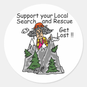 Funny Get Lost Classic Round Sticker