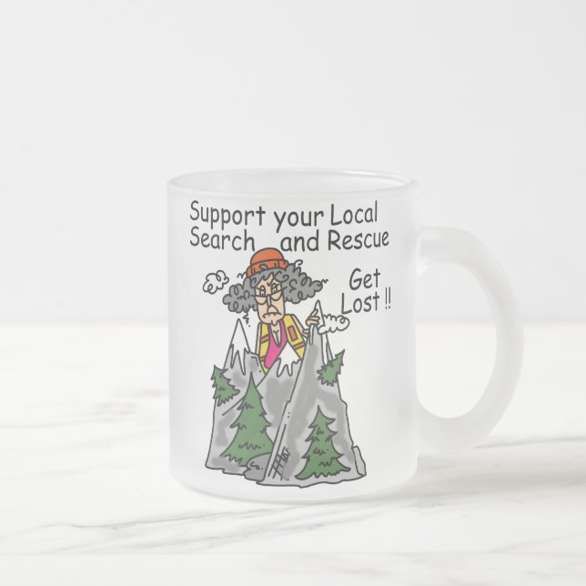 Funny Get Lost Frosted Glass Coffee Mug (Right)