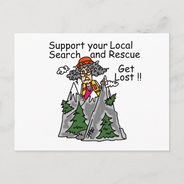 Funny Get Lost Postcard (Front)