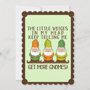 Funny Get More Gnomes Pun Cards