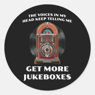 Funny Get More Jukeboxes For 1950s Vinyl Juke Box  Classic Round Sticker