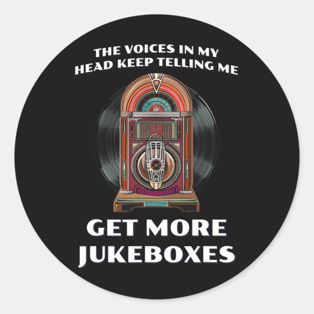 Funny Get More Jukeboxes For 1950s Vinyl Juke Box  Classic Round Sticker (Front)