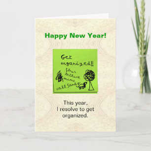 Funny Get Organised Resolution New Years Card