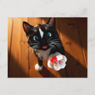 Funny Get Well Card Cat Delivers Your Pill