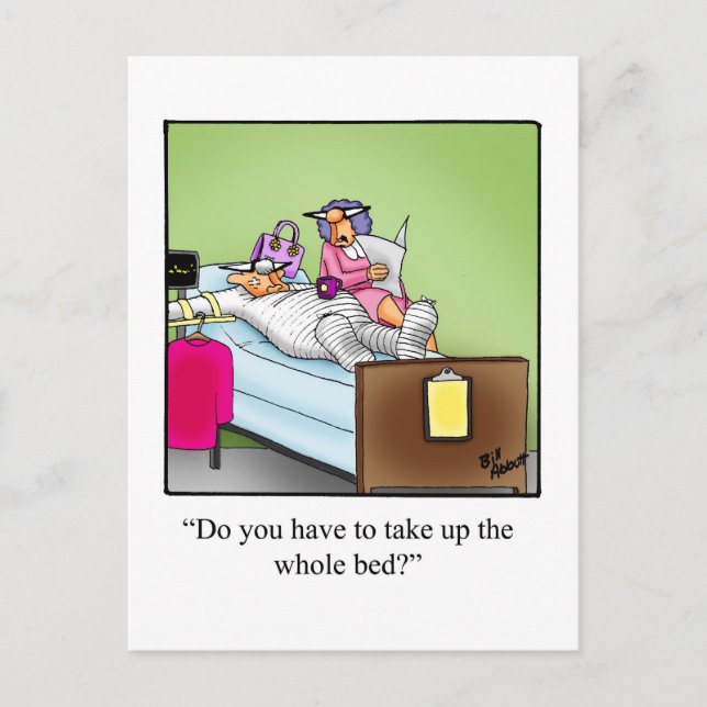 Funny Get Well For Husband Postcard (Front)
