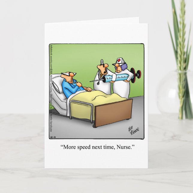 Funny Get Well Humour Greeting Card (Front)