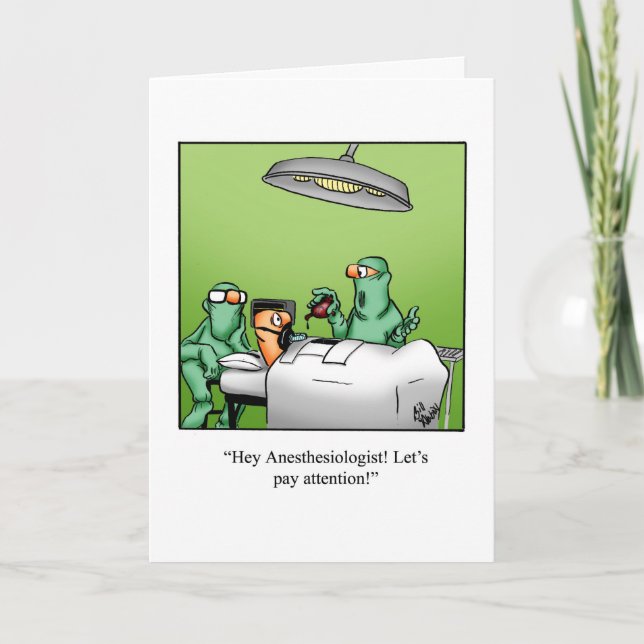 Funny Get Well Humour Greeting Card (Front)