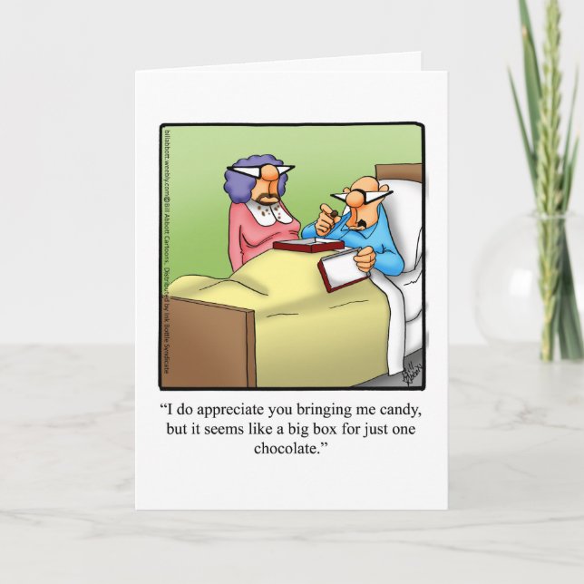 Funny Get Well Humour Greeting Card (Front)