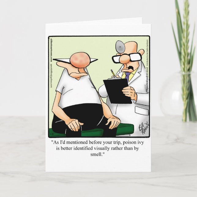 Funny Get Well Humour Greeting Card (Front)