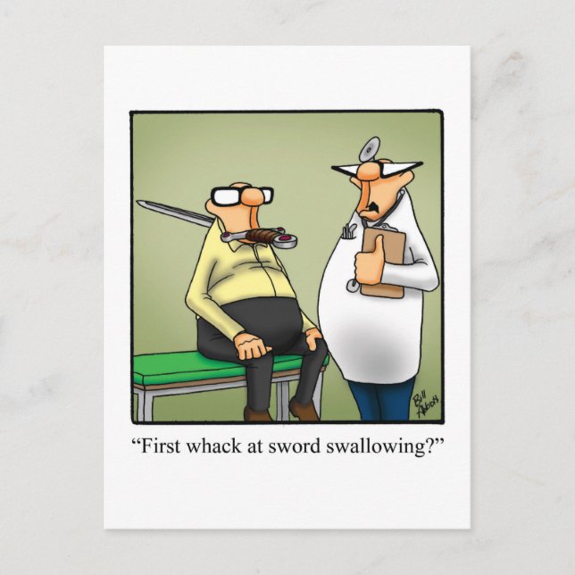 Funny Get Well Humour Postcard (Front)
