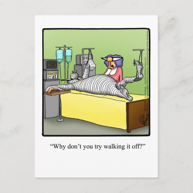Funny Get Well Humour Postcard  (Front)