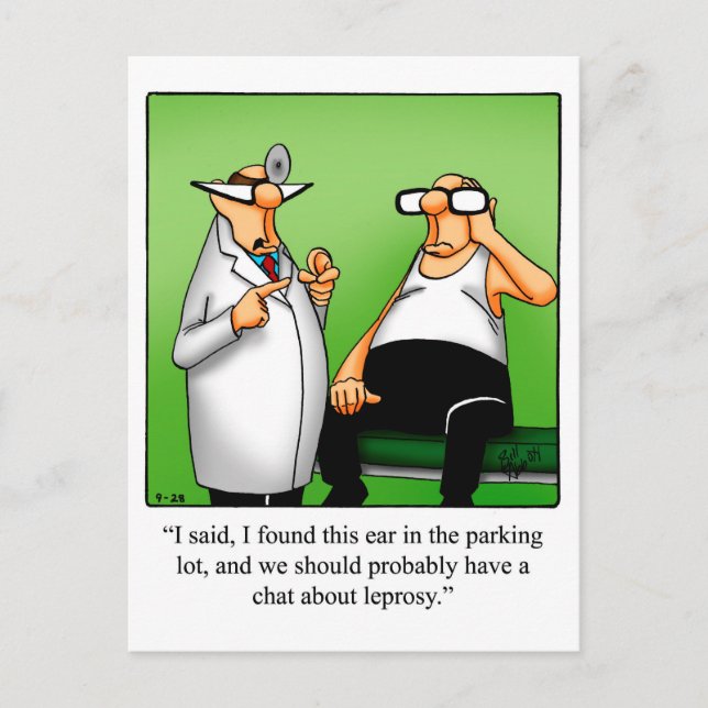 Funny Get Well Humour Postcard (Front)