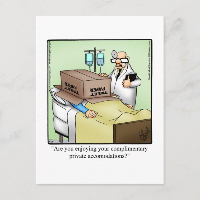 Funny Get Well Humour Postcard (Front)