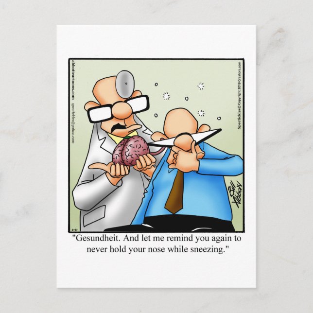 Funny Get Well Humour Postcard (Front)