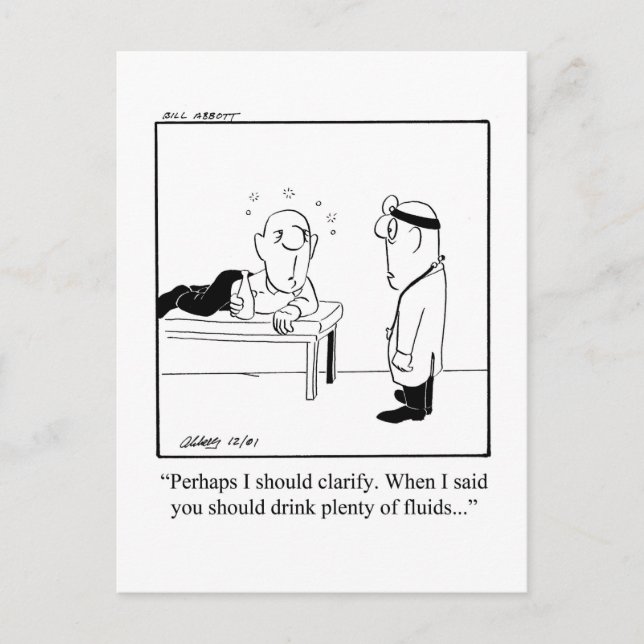 Funny Get Well Humour Postcard (Front)