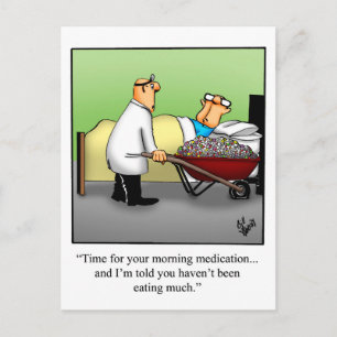 Funny Get Well Postcard "Morning Medication"