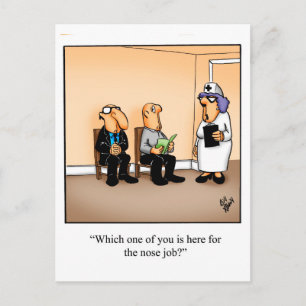 Funny Get Well Postcard "Nose Job"