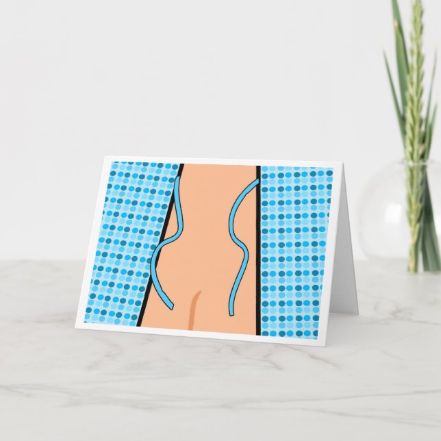 Funny Get Well Soon, Back of Hospital Gown Card (Front)