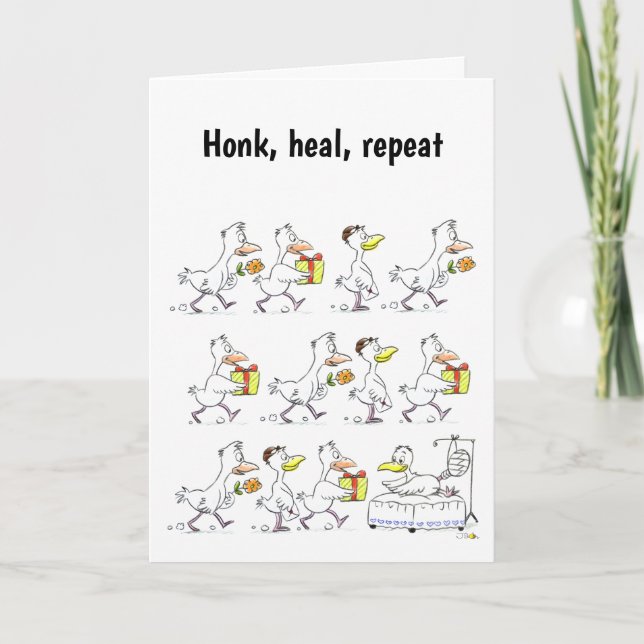 Funny Get Well Soon Duck Pun Card (Front)
