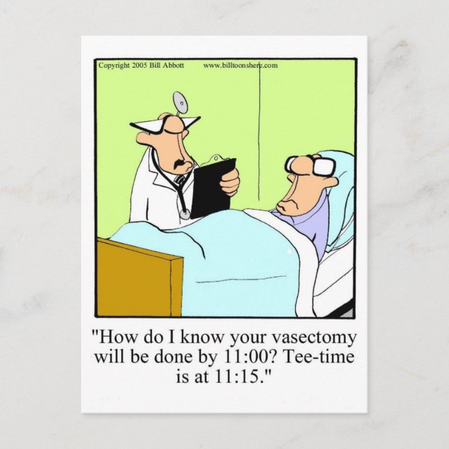 Funny Get Well Vasectomy Postcard (Front)