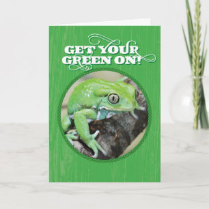 Funny Get Your Green On St. Patty's Day Frog Card