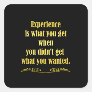 Funny Getting Experience Joke Square Sticker