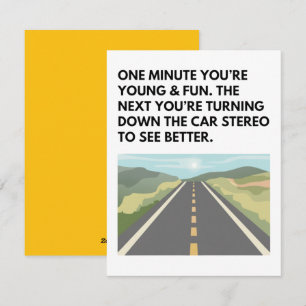 Funny Getting Old Birthday Card Turn Stereo Down