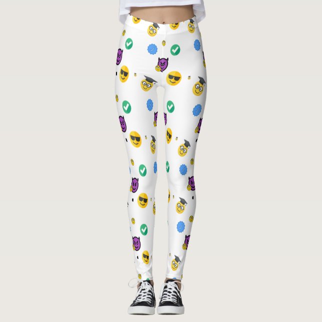 funny ghost and happy student  leggings (Front)