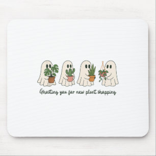 Funny Ghost And Potted Plants Halloween Boo Pun Gh Mouse Mat
