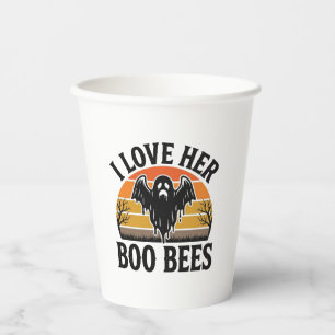 Funny Ghost Bee Pun Vintage Halloween T-Shirt Desi Paper Cups