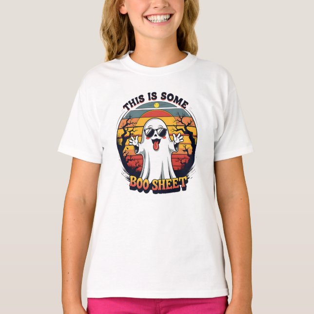 Funny Ghost “Boo Sheet” Halloween T-Shirt (Front)