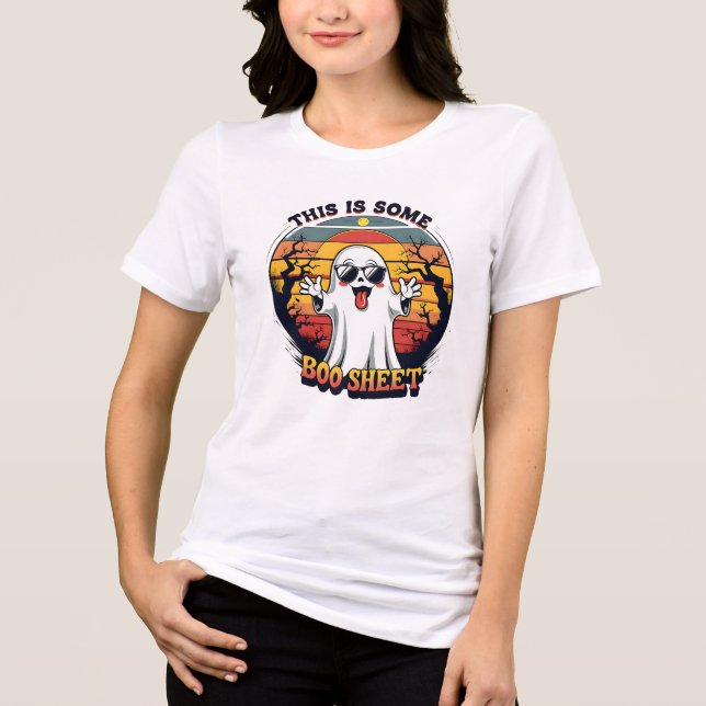 Funny Ghost “Boo Sheet” Halloween Tri-Blend Shirt (Front)