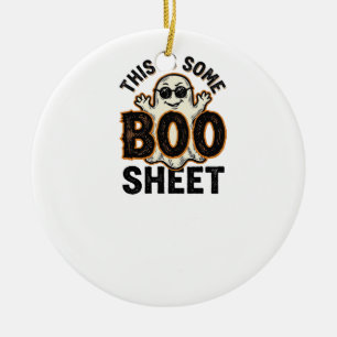Funny Ghost Boo Sheet Vintage Halloween Shirt Desi Ceramic Tree Decoration