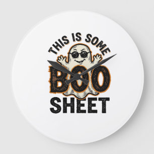 Funny Ghost Boo Sheet Vintage Halloween Shirt Desi Large Clock