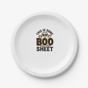 Funny Ghost Boo Sheet Vintage Halloween Shirt Desi Paper Plate