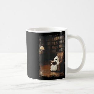 Funny Ghost Book Reading Books Lover Teacher Happy Coffee Mug