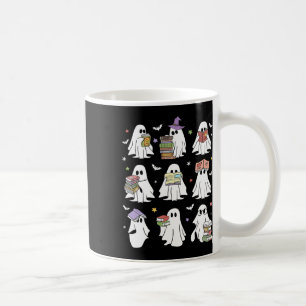 Funny Ghost Book Reading Halloween Books Lover Tea Coffee Mug