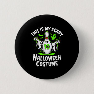 Funny Ghost Bowling League Team Halloween Humor De 6 Cm Round Badge