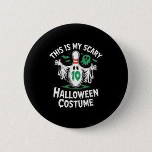 Funny Ghost Bowling League Team Halloween Humor Te 6 Cm Round Badge
