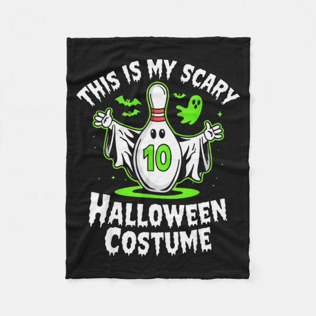 Funny Ghost Bowling League Team Halloween Humour D Fleece Blanket (Front)