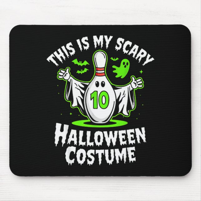 Funny Ghost Bowling League Team Halloween Humour D Mouse Mat (Front)