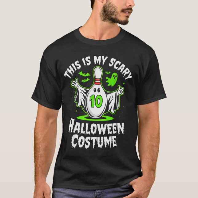 Funny Ghost Bowling League Team Halloween Humour D T-Shirt (Front)