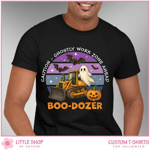 Funny Ghost Bulldozer Customizable Halloween T-Shirt
