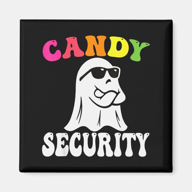 Funny Ghost Candy Security Halloween Costume Hallo Magnet (Front)