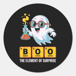 Funny Ghost Chemistry Boo The Element Of Surprise  Classic Round Sticker