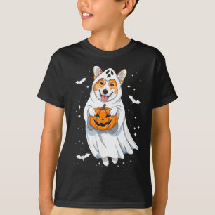 Funny Ghost Corgi Lovers Spooky Halloween Costume T-Shirt