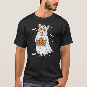 Funny Ghost Corgi Lovers Spooky Halloween Costume T-Shirt